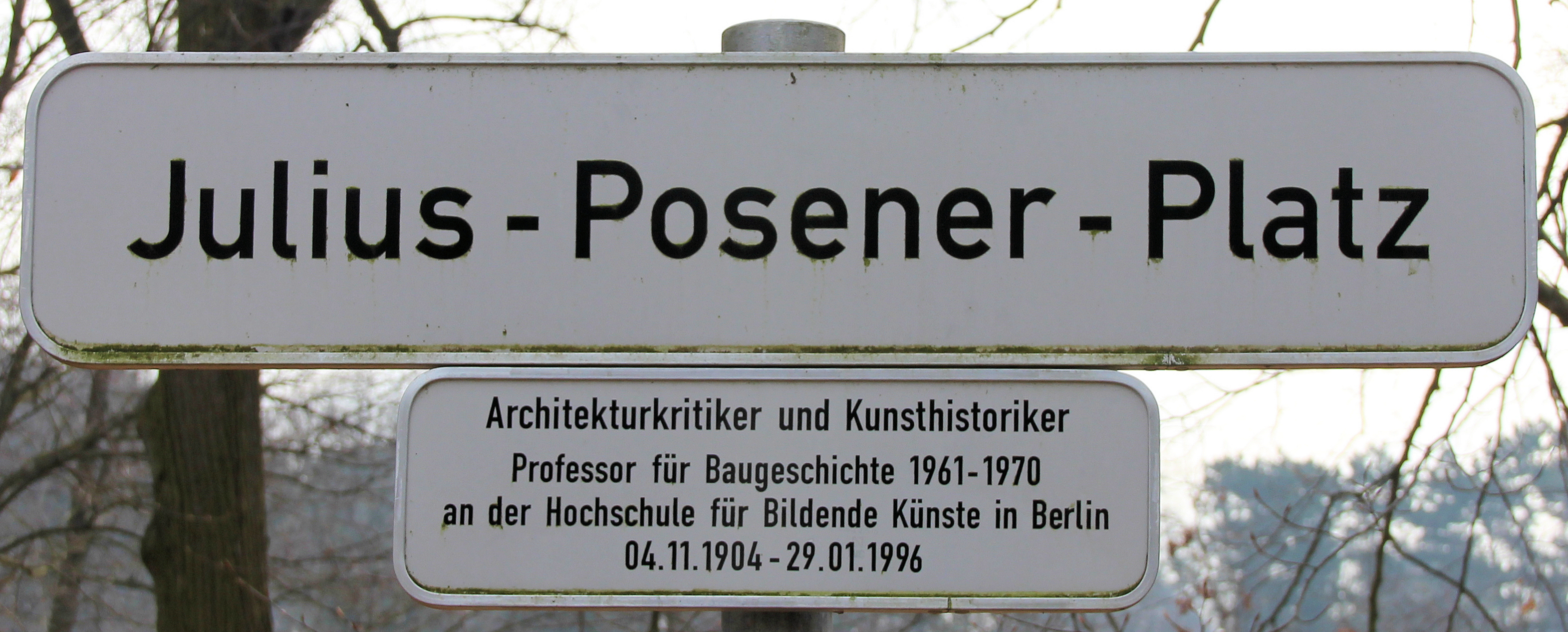  Panneau d'explication de la Julius-Posener-Platz à [[Berlin-Nikolassee