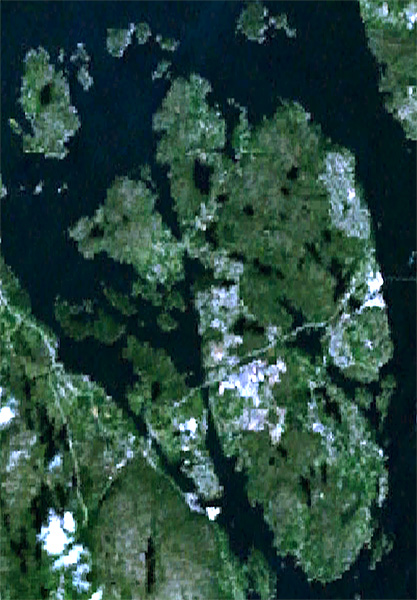 Aerial view of the island of Litlesotra