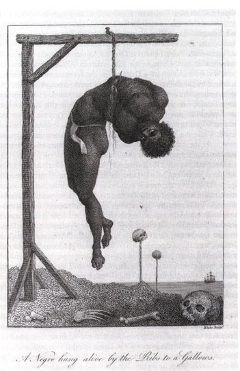 File:A Negro Hung Alive by the Ribs to a Gallows by William Blake. Originally published in Stedman's Narrative.jpg