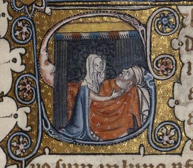 Abigail tends Nabal Fitzwilliam MS 38-1950 f 78