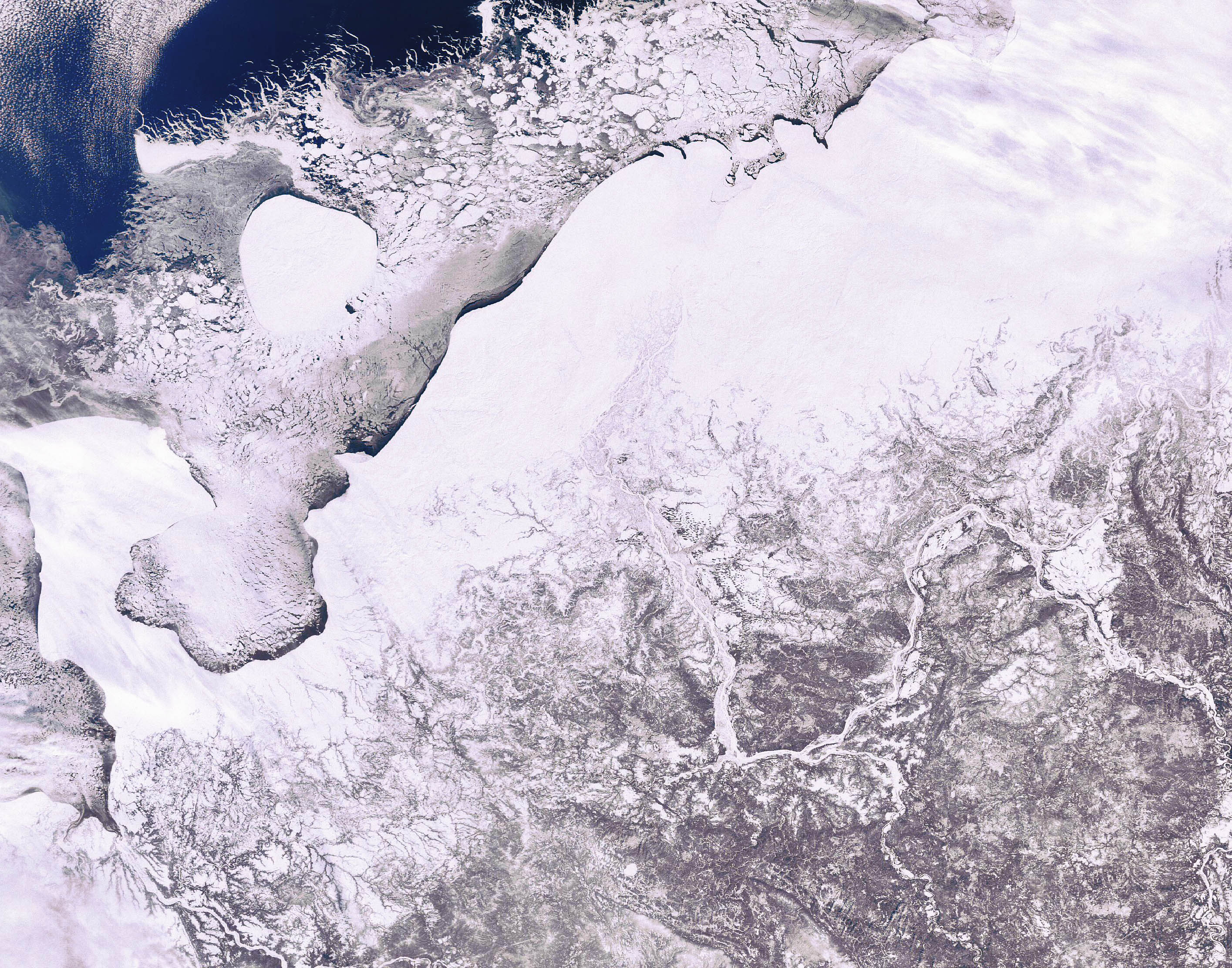 Снимки со спутника зимой