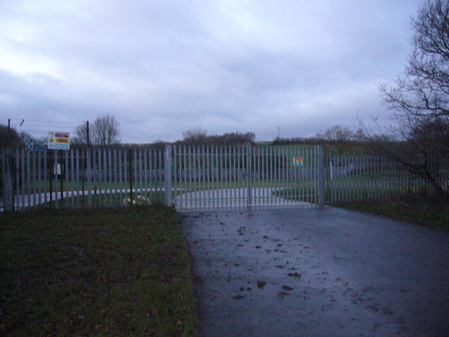 File:Entrance gates to sewage treatment works - geograph.org.uk - 315256.jpg