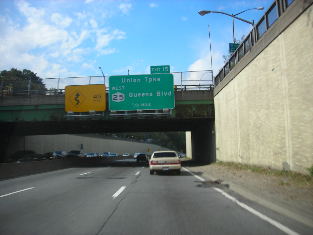 Queens, Grand Central Parkway. New York. Editorial Stock Photo