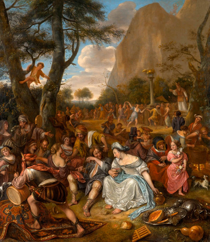 The Worship of the Golden Calf by Jan Steen, Exodus 32, Bible.Gallery