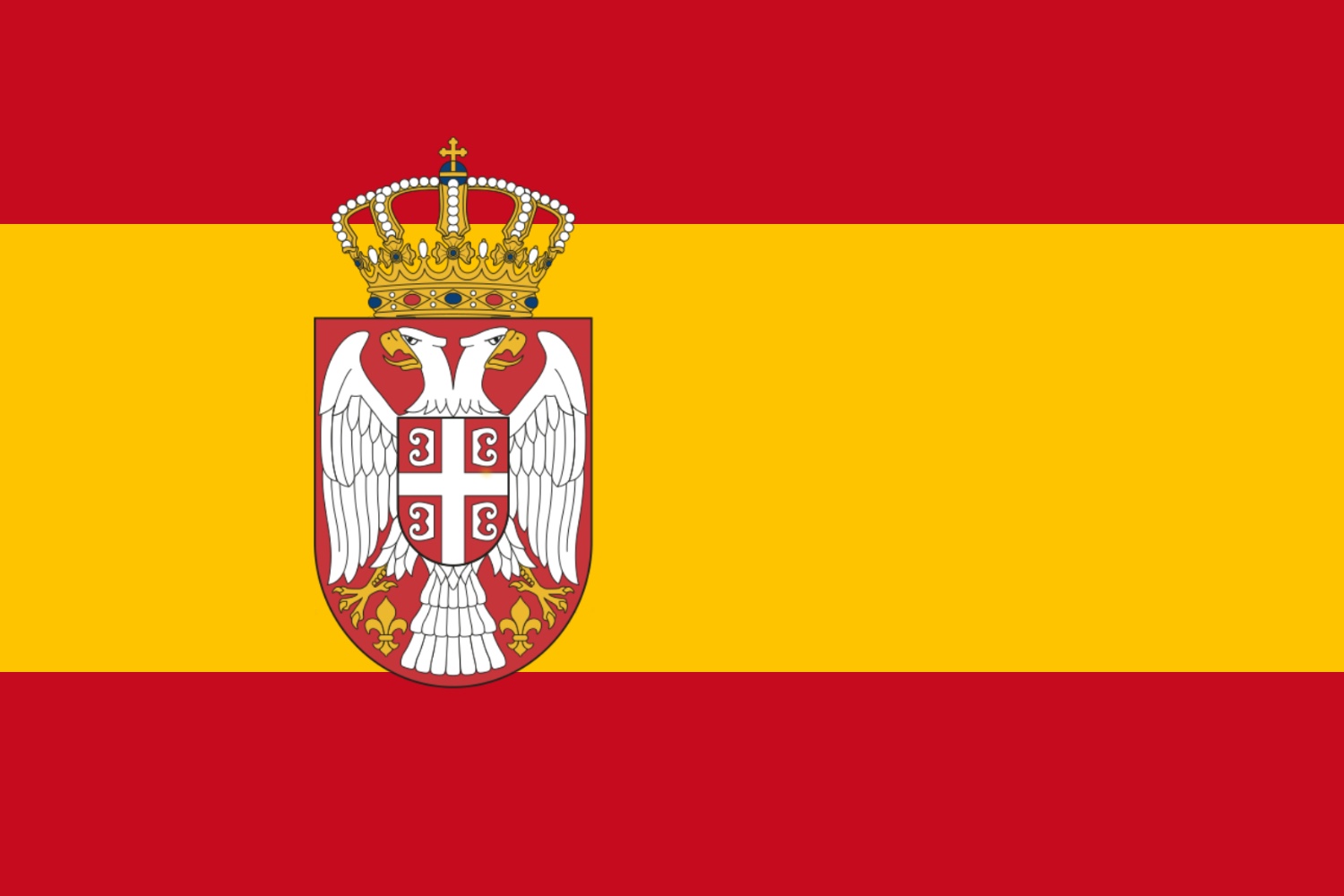 File Melange Des Drapeaux De L Espagne Et De La Serbie Jpg Wikimedia Commons