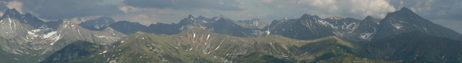 Panorama der Westtatra von Osten her gesehen