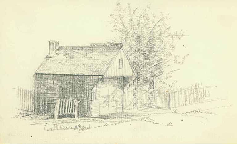 File:Pencil sketch of Patton's Blacksmith, Olympia, 1881 (WASTATE 2123).jpeg