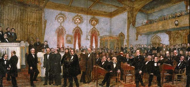 File:'Signing the Ordinance of Secession of Louisiana, January 26, 1861', oil on canvas painting by Enoch Wood Perry, Jr., 1861.jpg