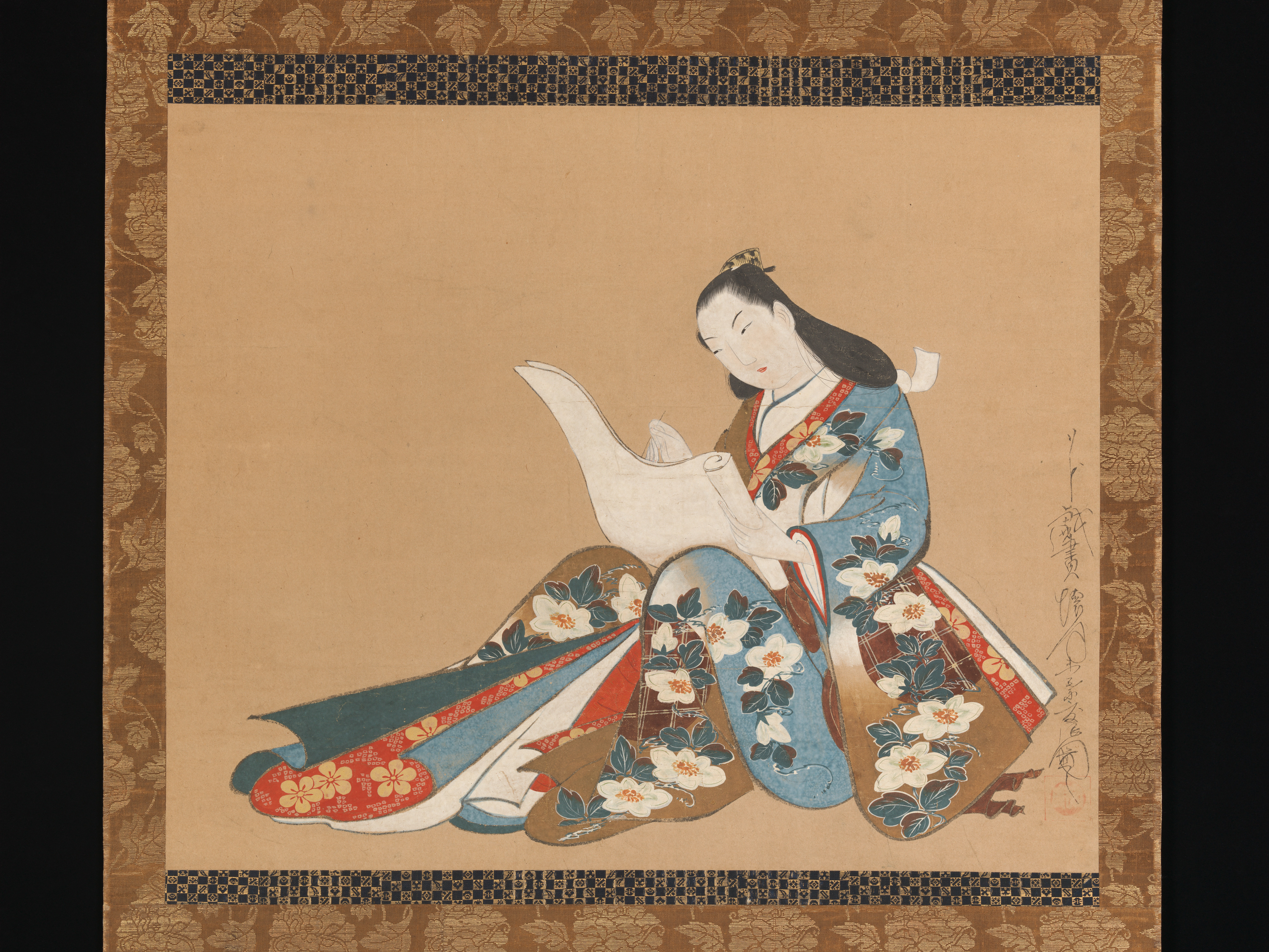 File 文を書く遊女図 Courtesan Writing A Letter Met Dp 099 Jpg Wikimedia Commons