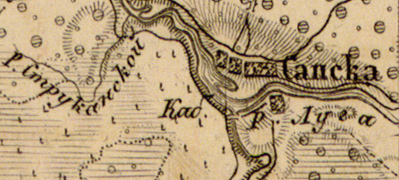 El pueblo de Bolshoy Sabsk en el mapa de 1863