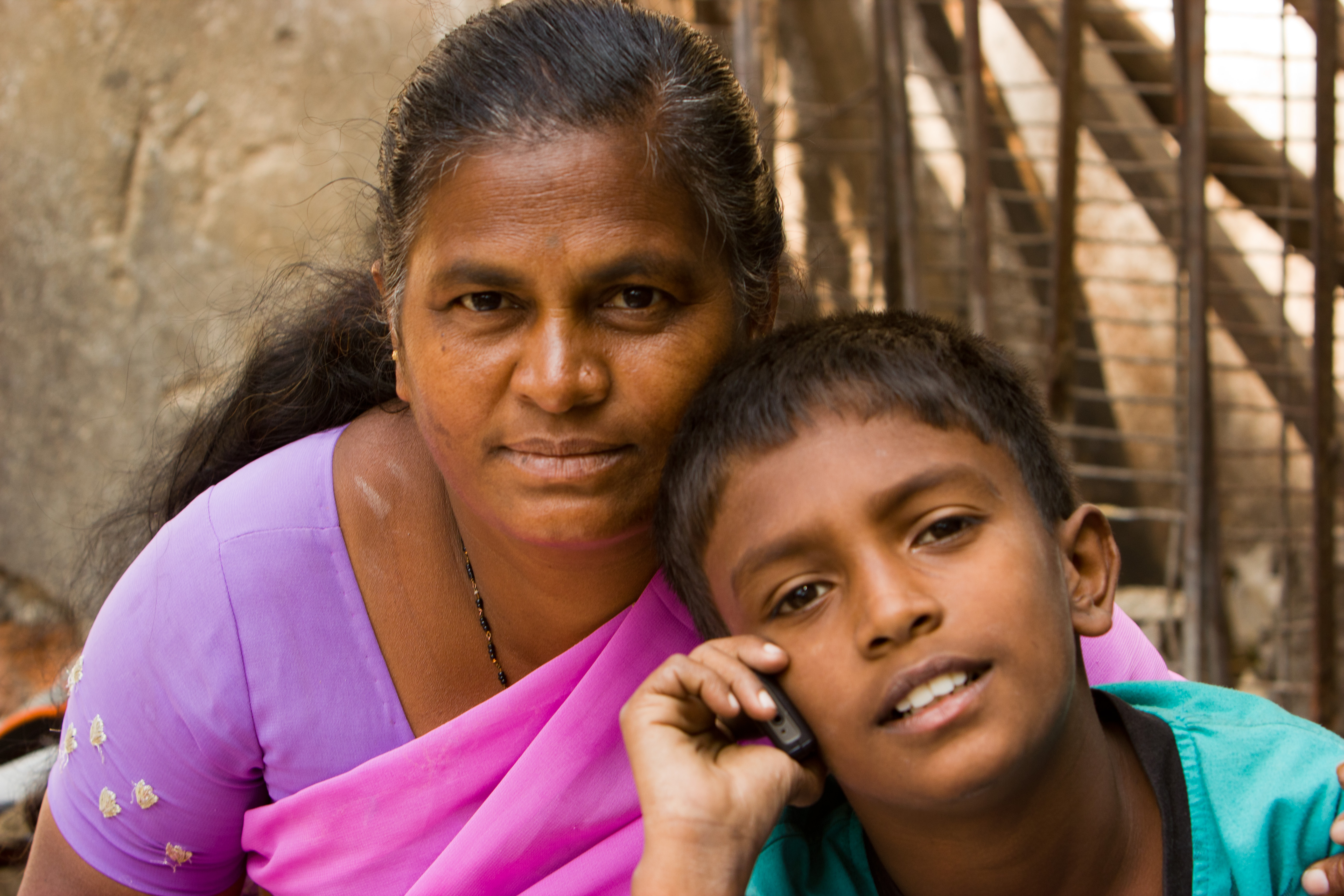 FileBangalore mom and son on cellphone November 2011 -14-2.jpg ... picture