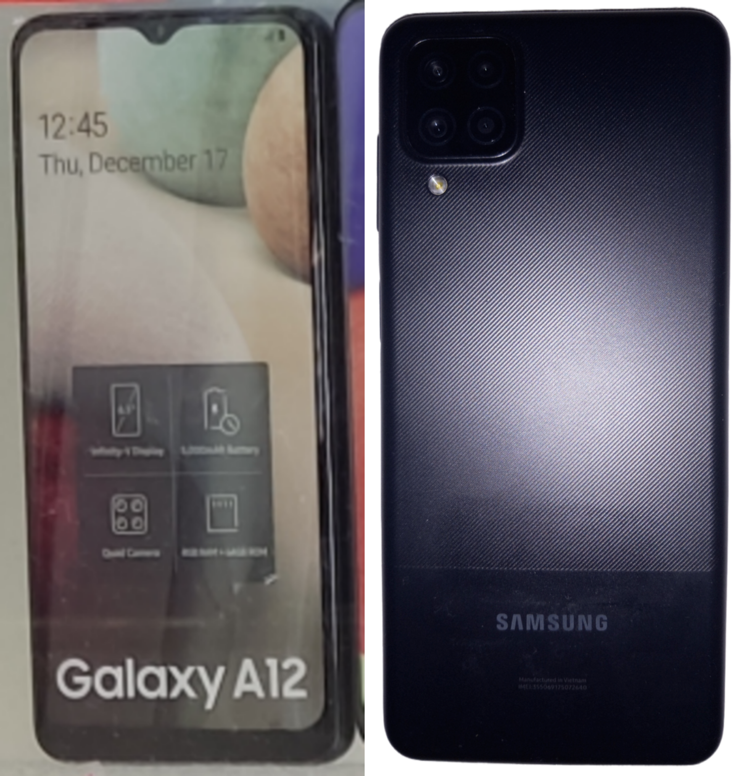 Файл:Galaxy A12 front and Back.png — Википедия