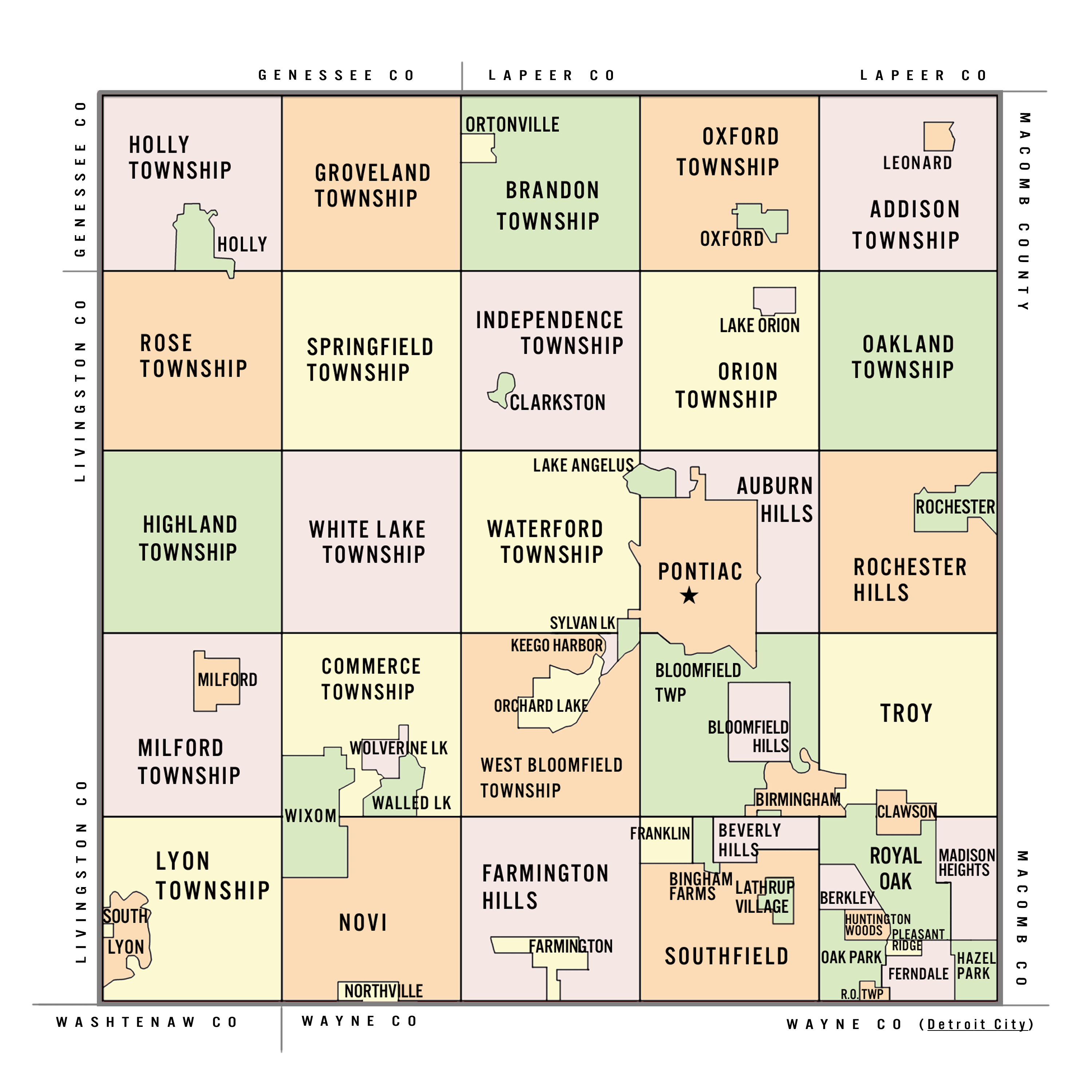 michigan townships by county