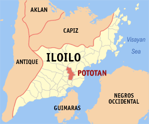 Mapa sa Iloilo nga nagpakita kon asa nahimutang ang Pototan