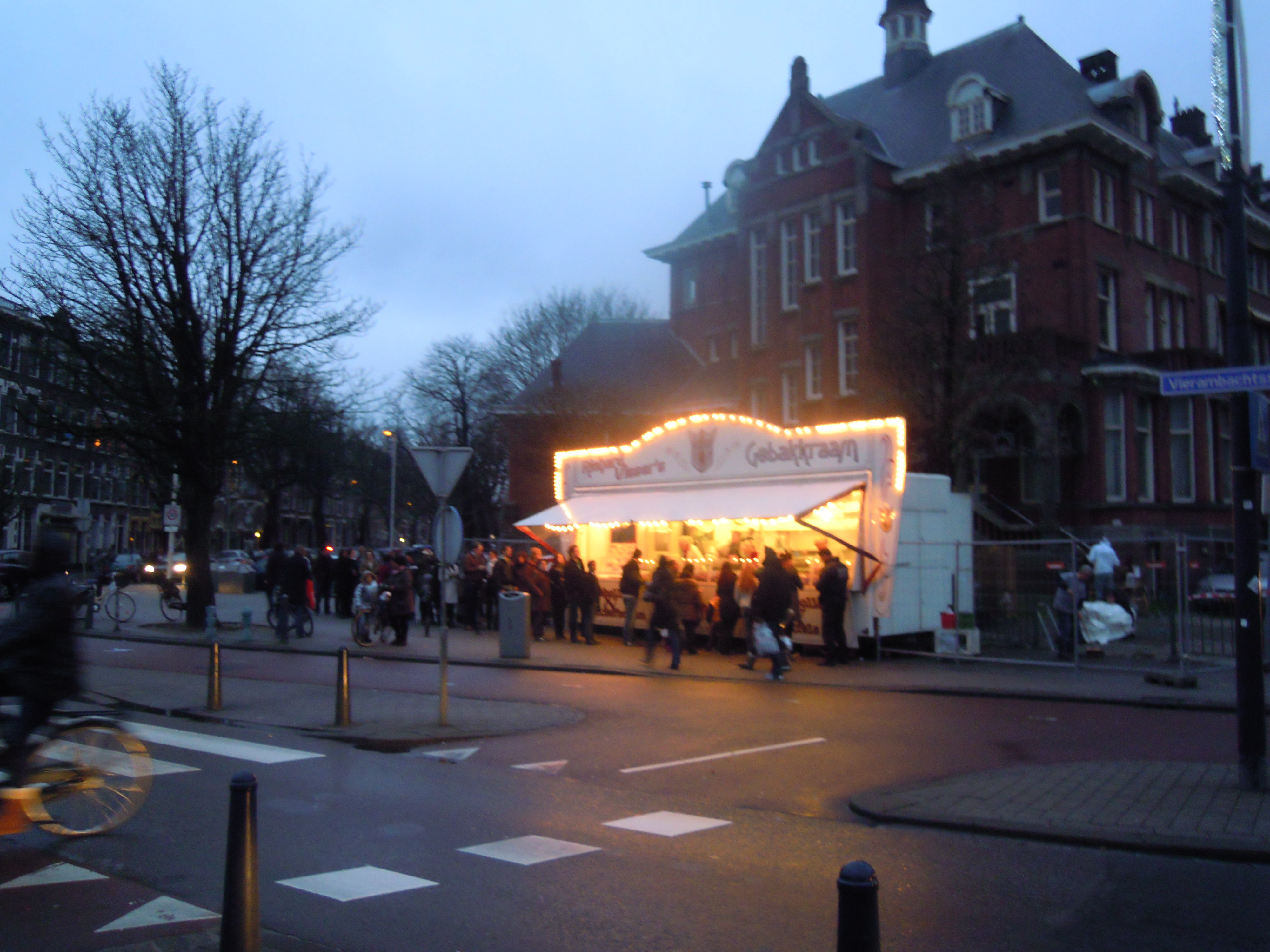 Richard Visser's oliebollen stand in Rotterdam on New Year's Eve 2011