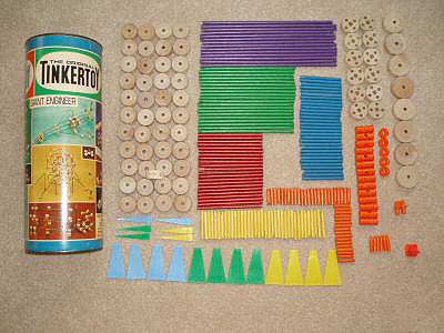 Tinkertoy 6 Flags Green Replacement Parts Plastic Tinker Toy Pieces 