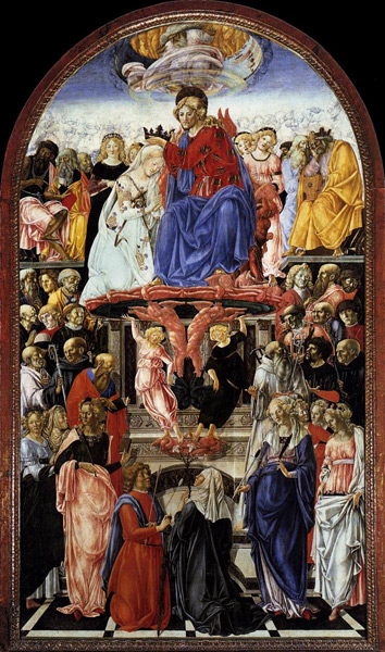 The Coronation of the Virgin, Francesco di Giorgio Martini, 1472–73, Pinacoteca Nazionale, Siena)