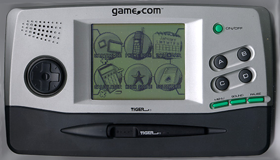 The Tiger Game.com handheld system. The name is pronounced "Game Com", not "Game Dot Com".