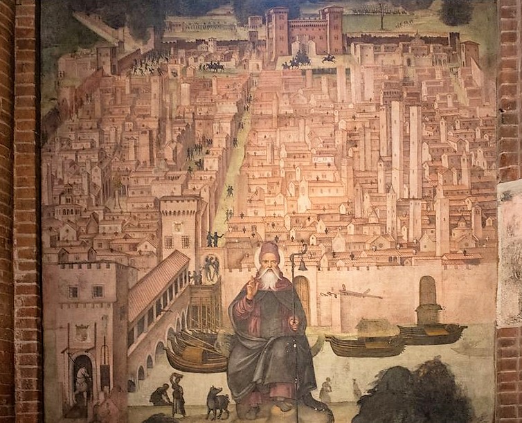 Veduta di Pavia durante l'assedio del 1522, ex voto civico (1522-24).