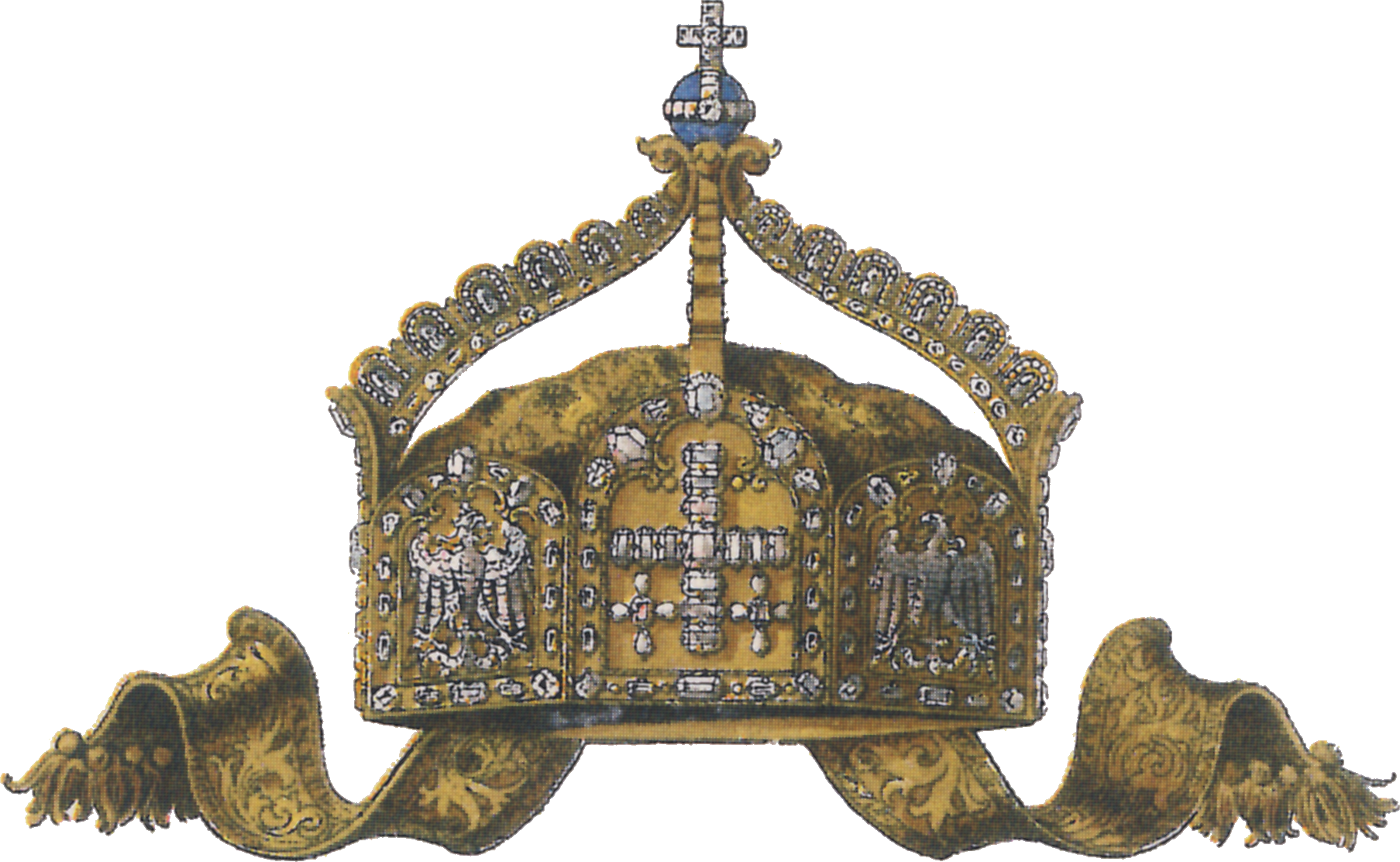 Großes Kronenabzeichen an Öse-Krone-Kaiserkrone-Königskrone 615 