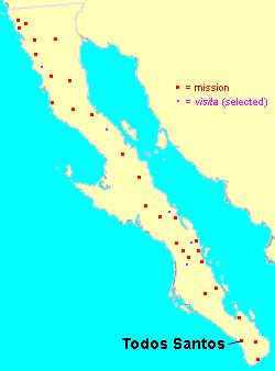 Mapa de la misión de Todos Santos, Baja Califo...