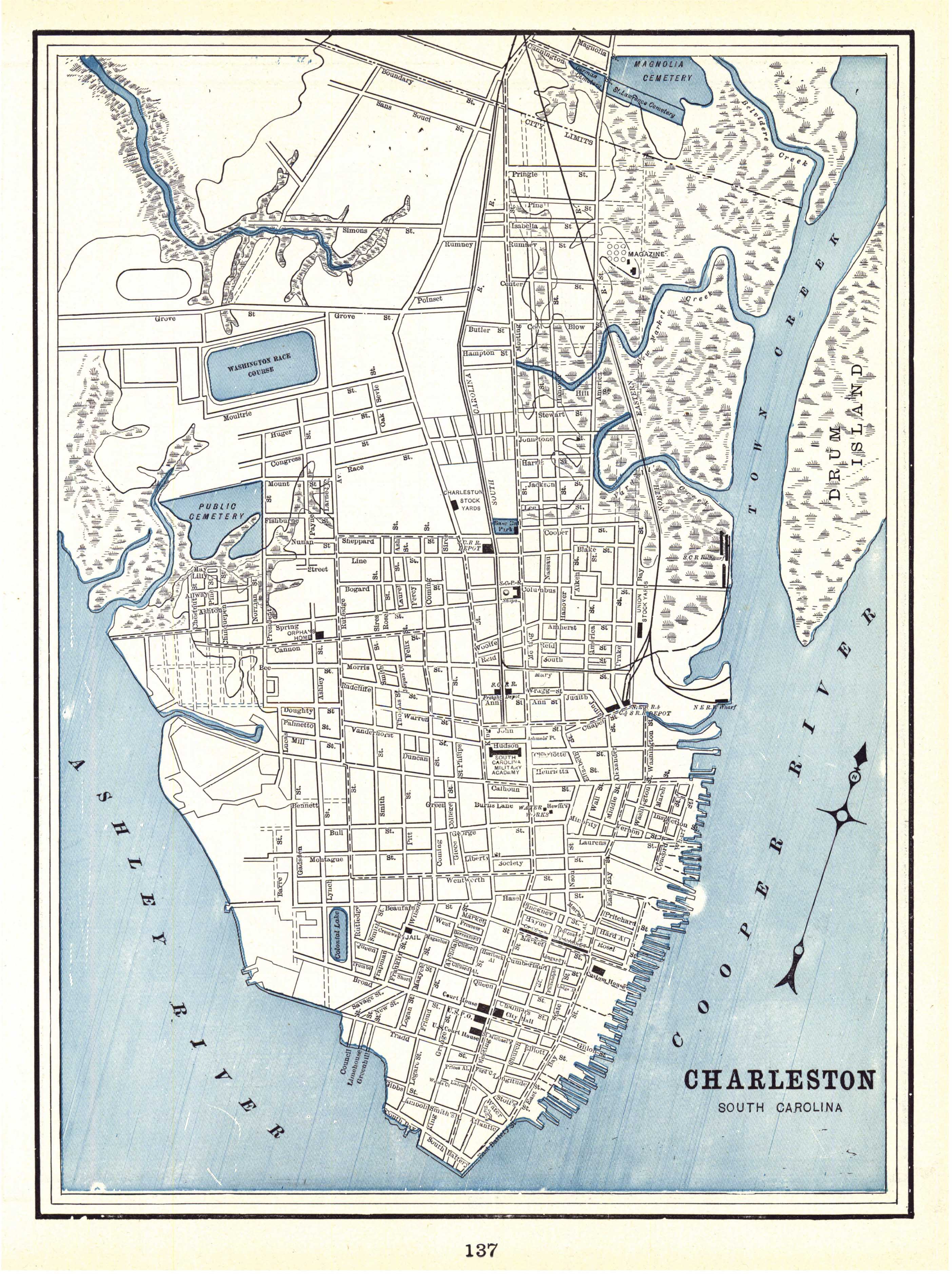 Charleston SC Map Downtown Charleston South Carolina Map 