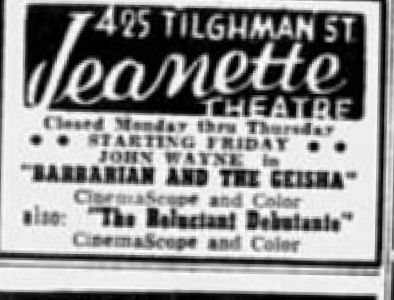 File:1958 - Jeanette Theater Ad - 2 Dec MC - Allentown PA.jpg