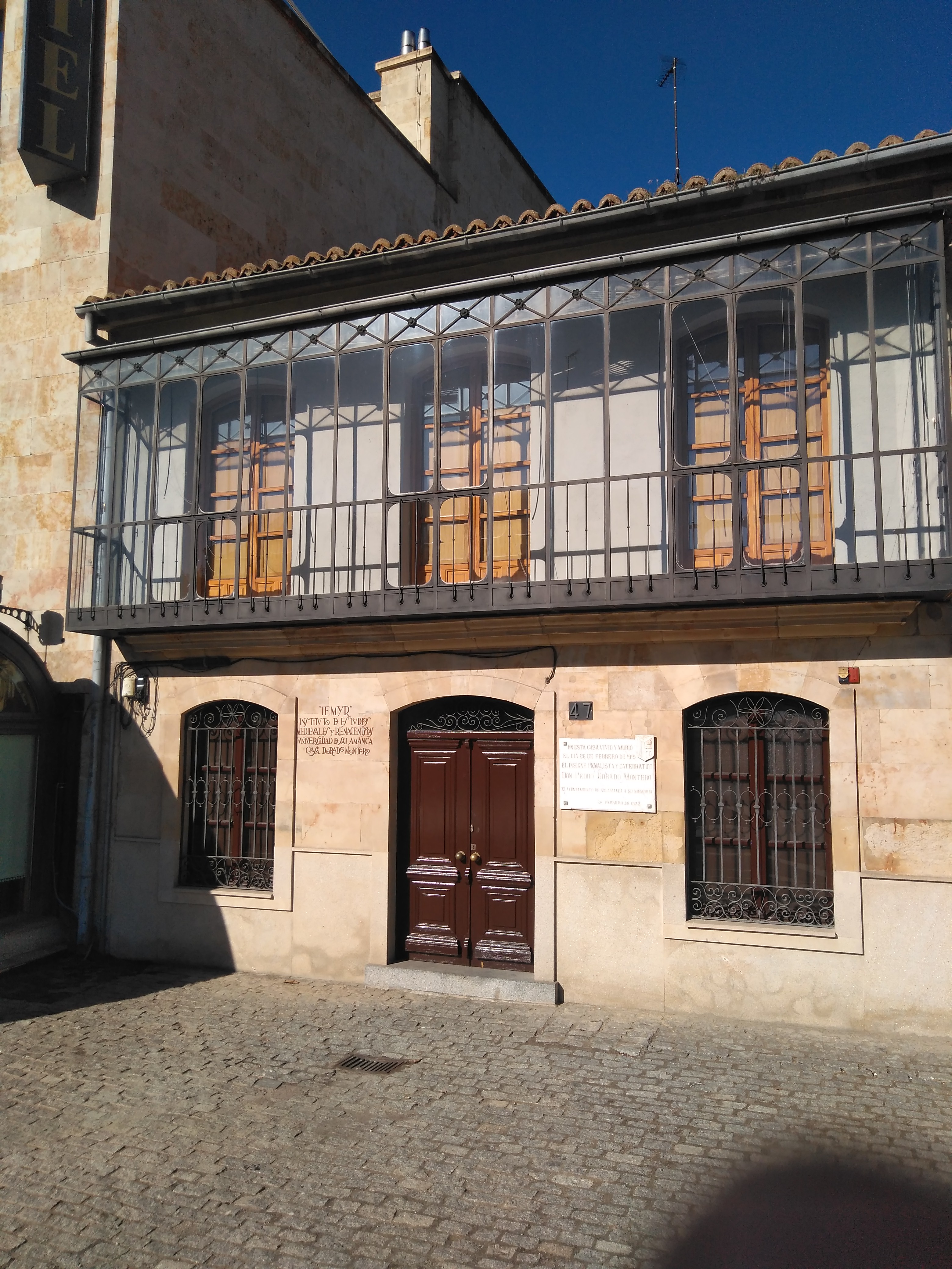 Casa de Dorado Montero en Salamanca, donde vivió y falleció.