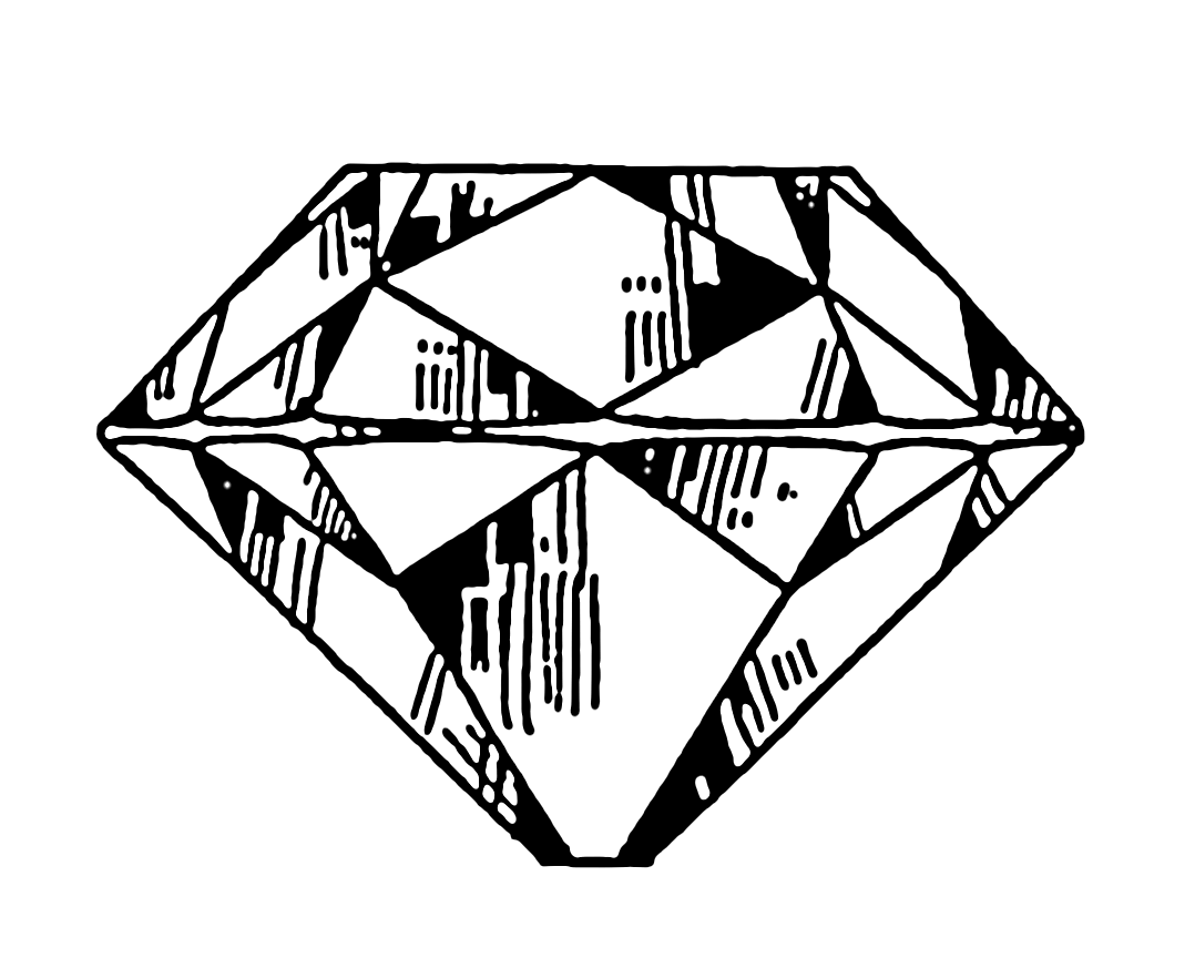 black and white diamond drawing