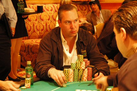 Beevers with his trophy after winning the 2007 Poker Million