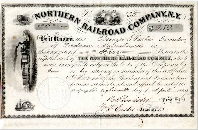 File:Northern Railroad Company Stock Certificate.png