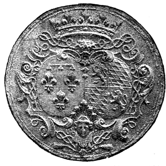 File:Seal with Coat of arms of Elisabeth Charlotte of the Palatinate, Duchess of Orléans on a coin.png