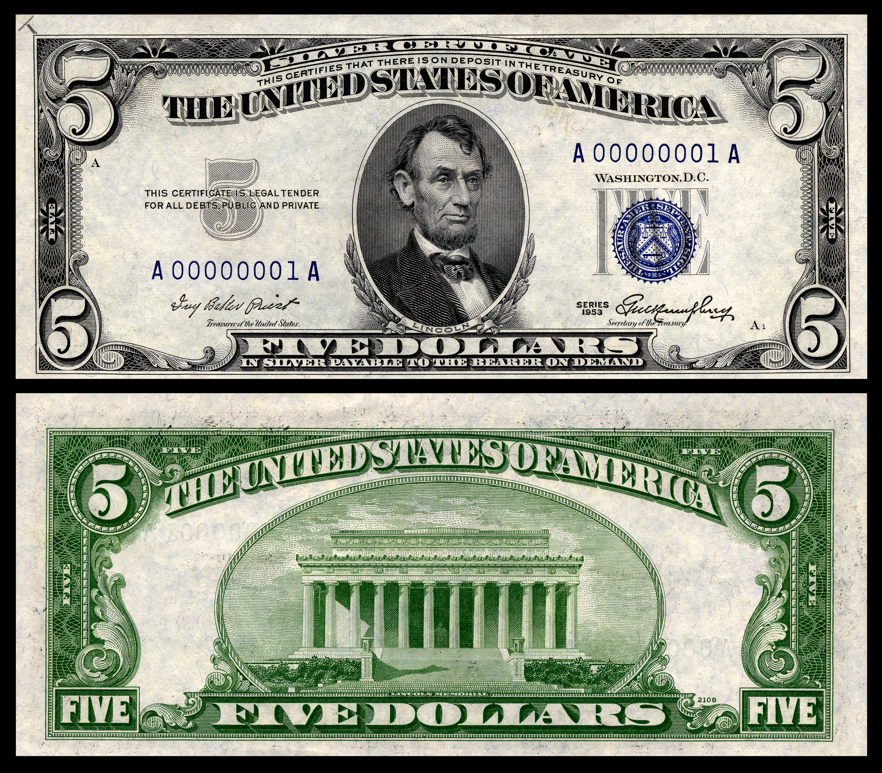 five dollar bill clip art