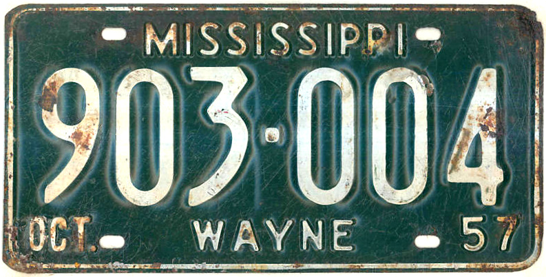 File:1957 Mississippi License Plate.jpg