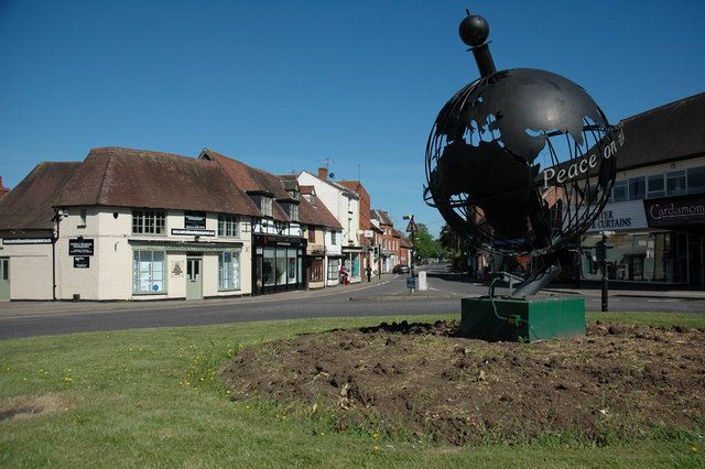 File:Globe on a road junction in Alcester - geograph.org.uk - 1879609.jpg