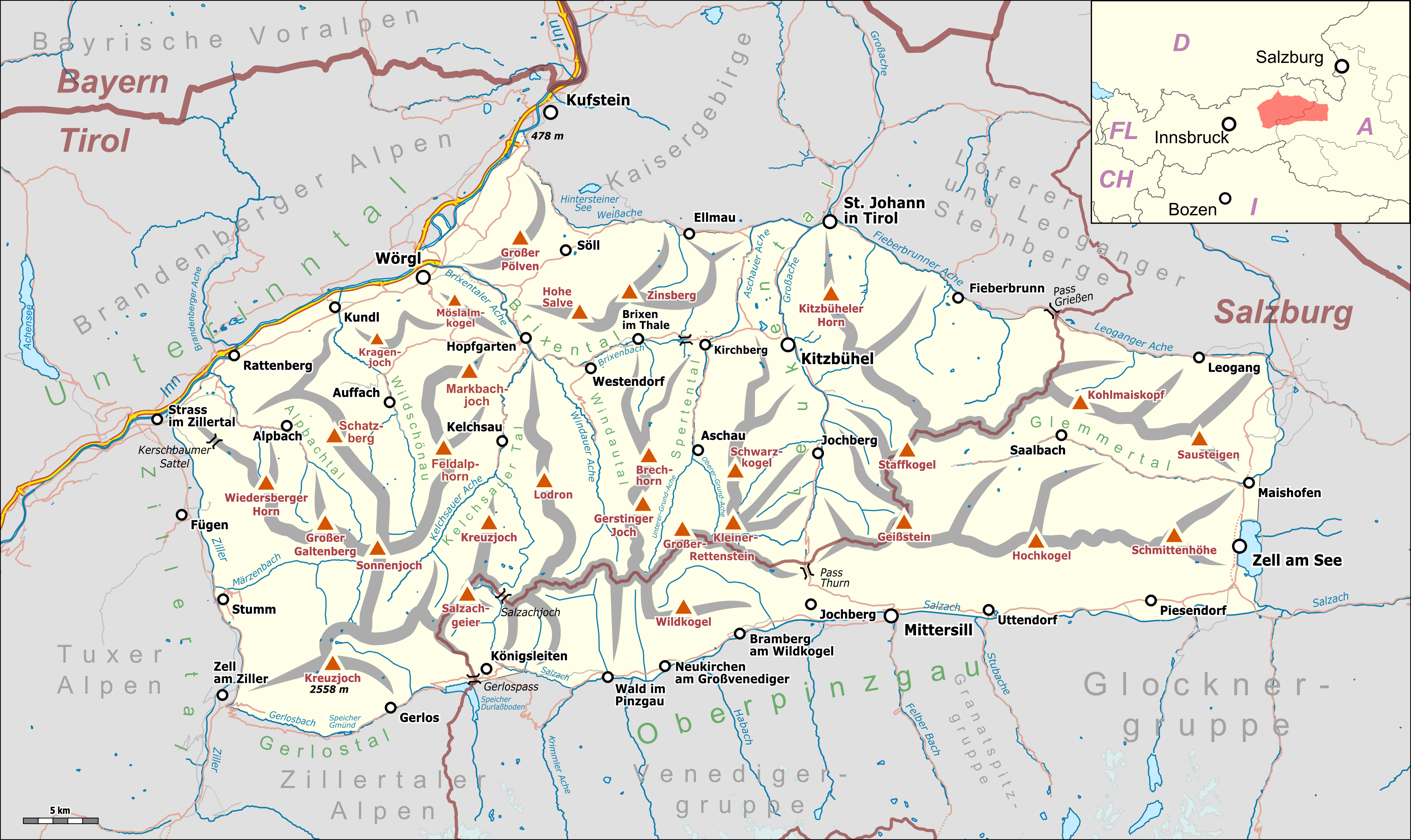 kitzbühel karte umgebung Kitzbuheler Alpen Wikipedia kitzbühel karte umgebung