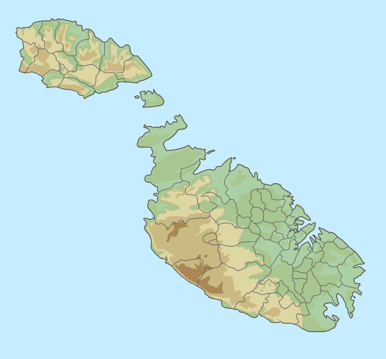 location map for Malta