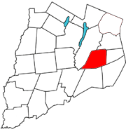 Otsego County outline map Westford red.png