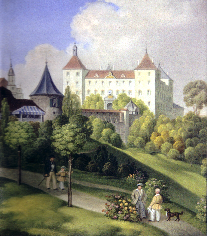 Wolfegg, Blick vom Schlossgarten auf das Schloss (Ausschnitt)