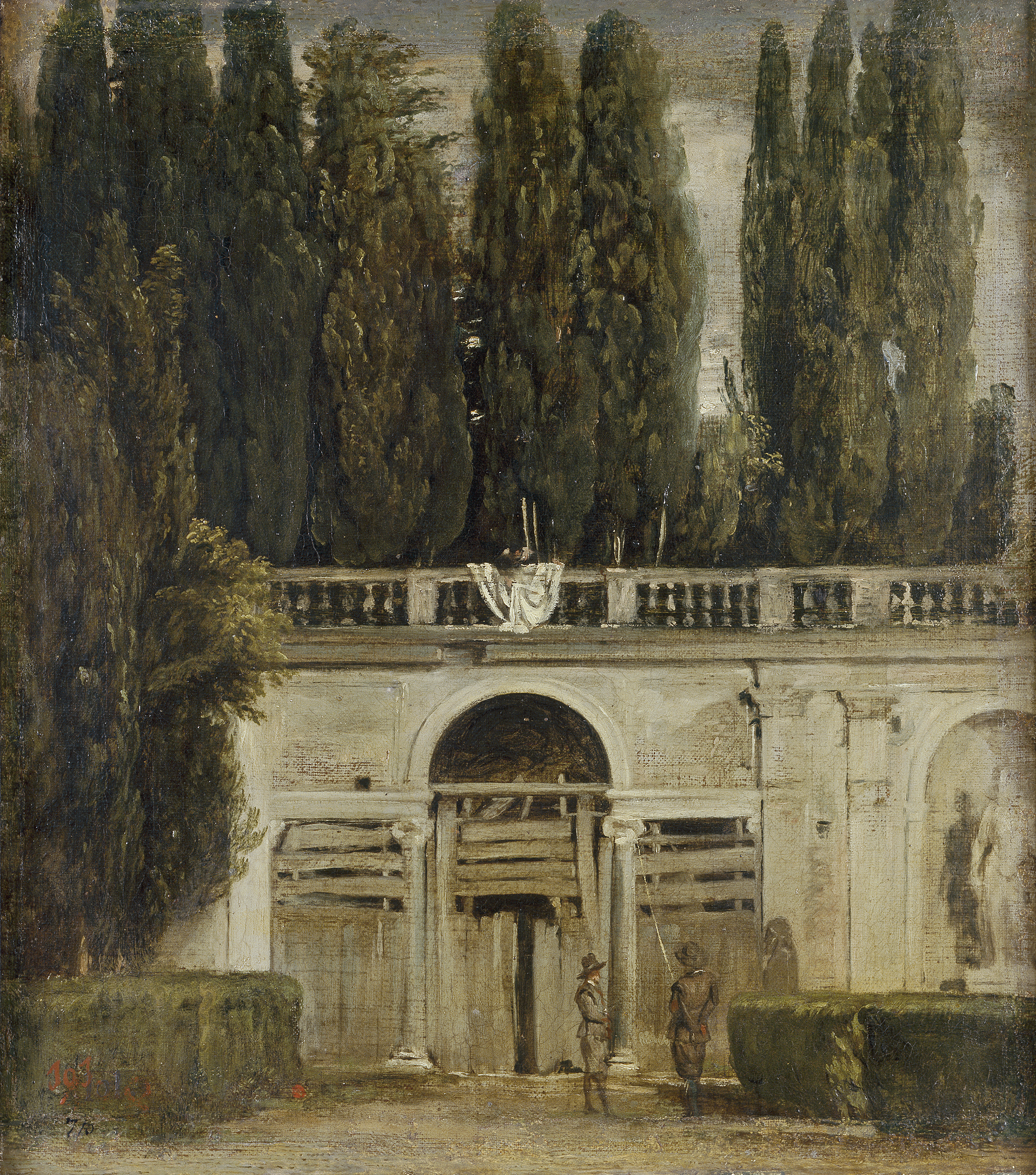 Vista del jardín de la Villa Médici en Roma 