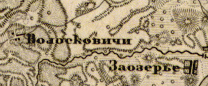 Деревня Волосковичи на карте 1863 года