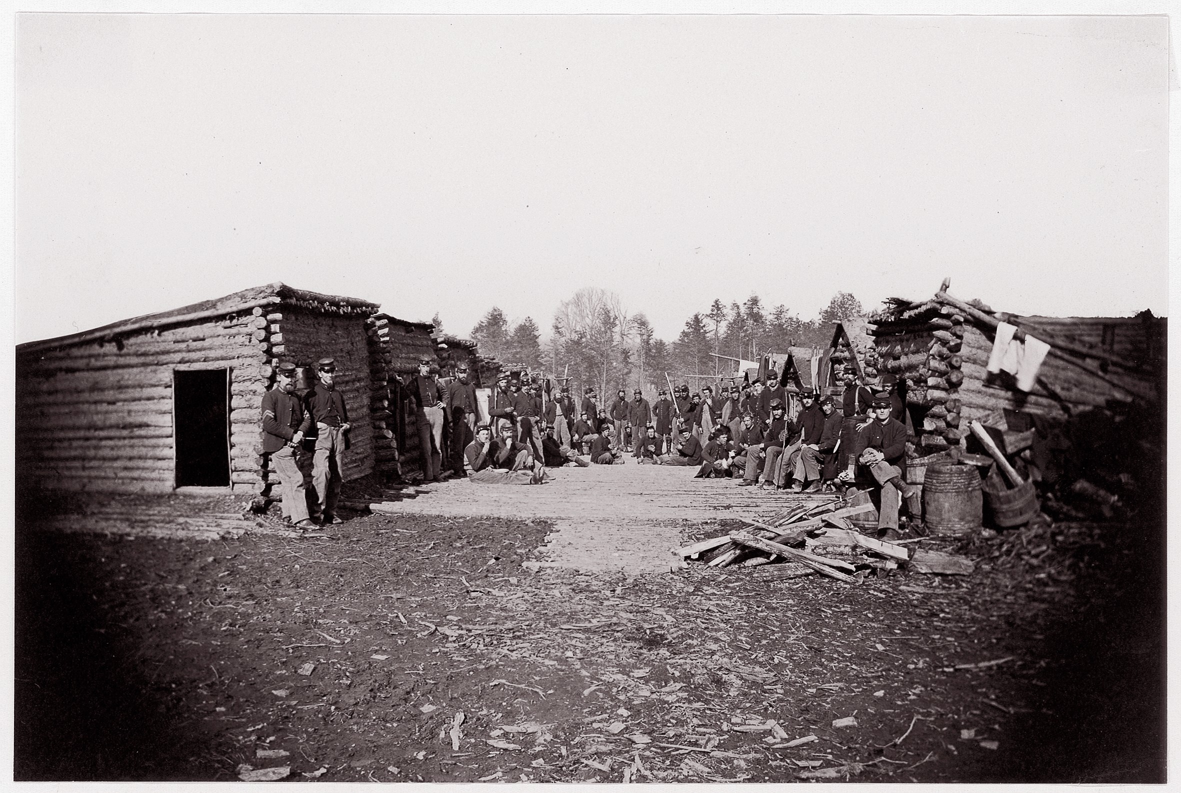 File Winter Quarters Troops With Row Of Cabins Brady Album P