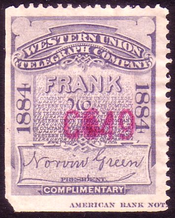 Western Unionin leima (1884)[^]