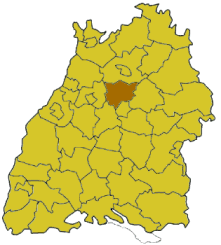 Ludwigsburgs läge i Baden-Württemberg