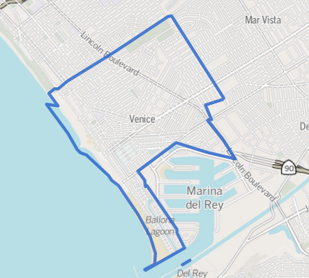 Venice neighborhood as delineated by the Los Angeles Times