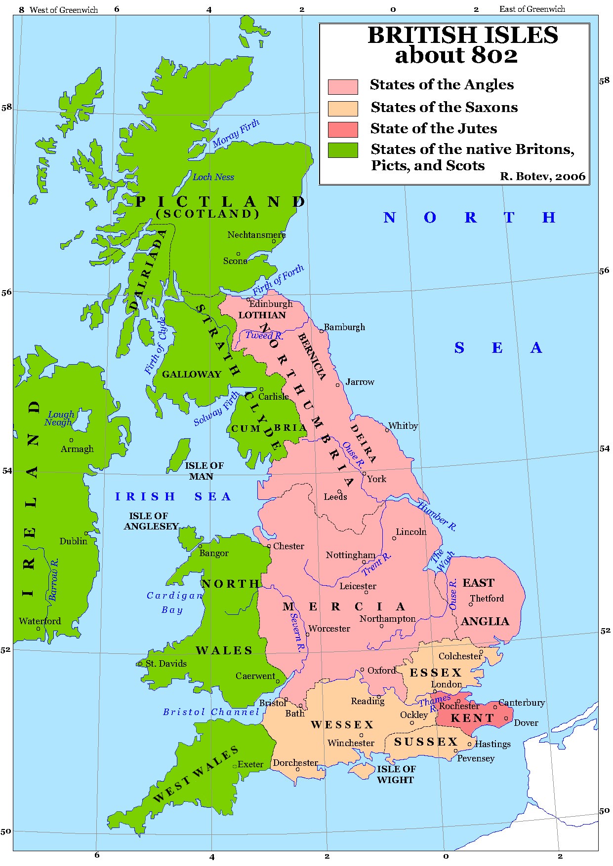 Map of the British Isles (c. 802)