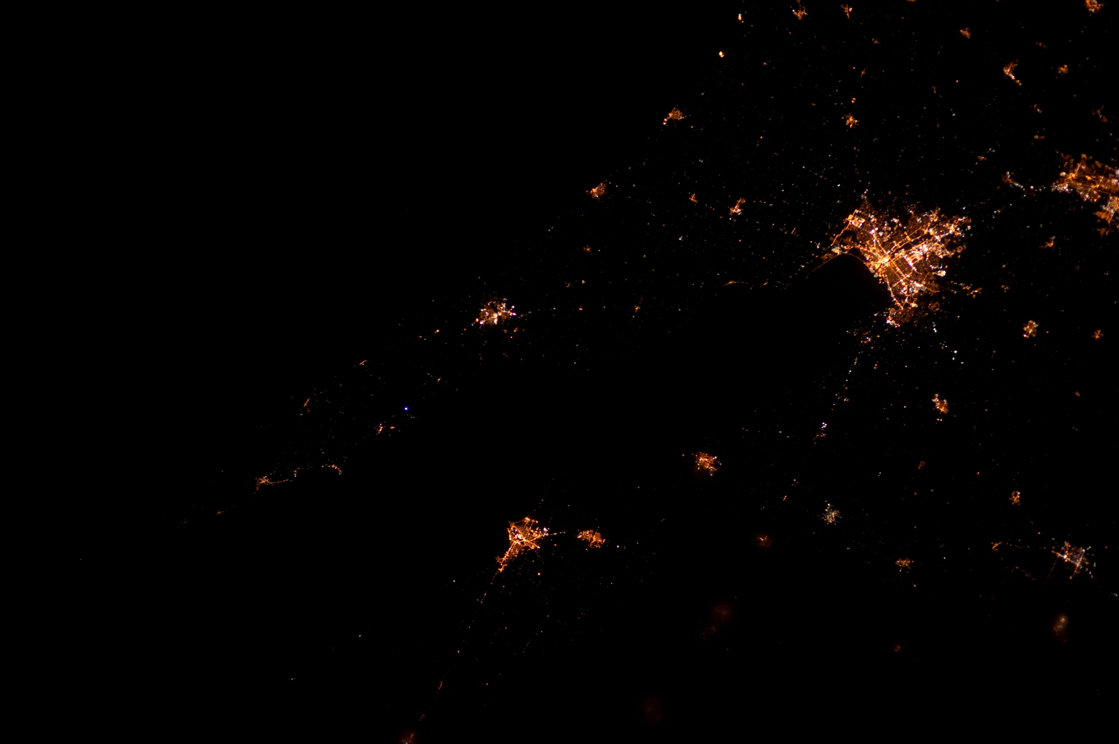 A portion of the metro area, taken 1:10 AM CDT, March 27, 2012 during Expedition 30 of the ISS