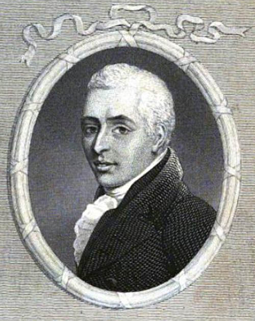 An engraving of Hurdis by Romney, frontispiece from ''The Village Curate and other poems'' (1809)