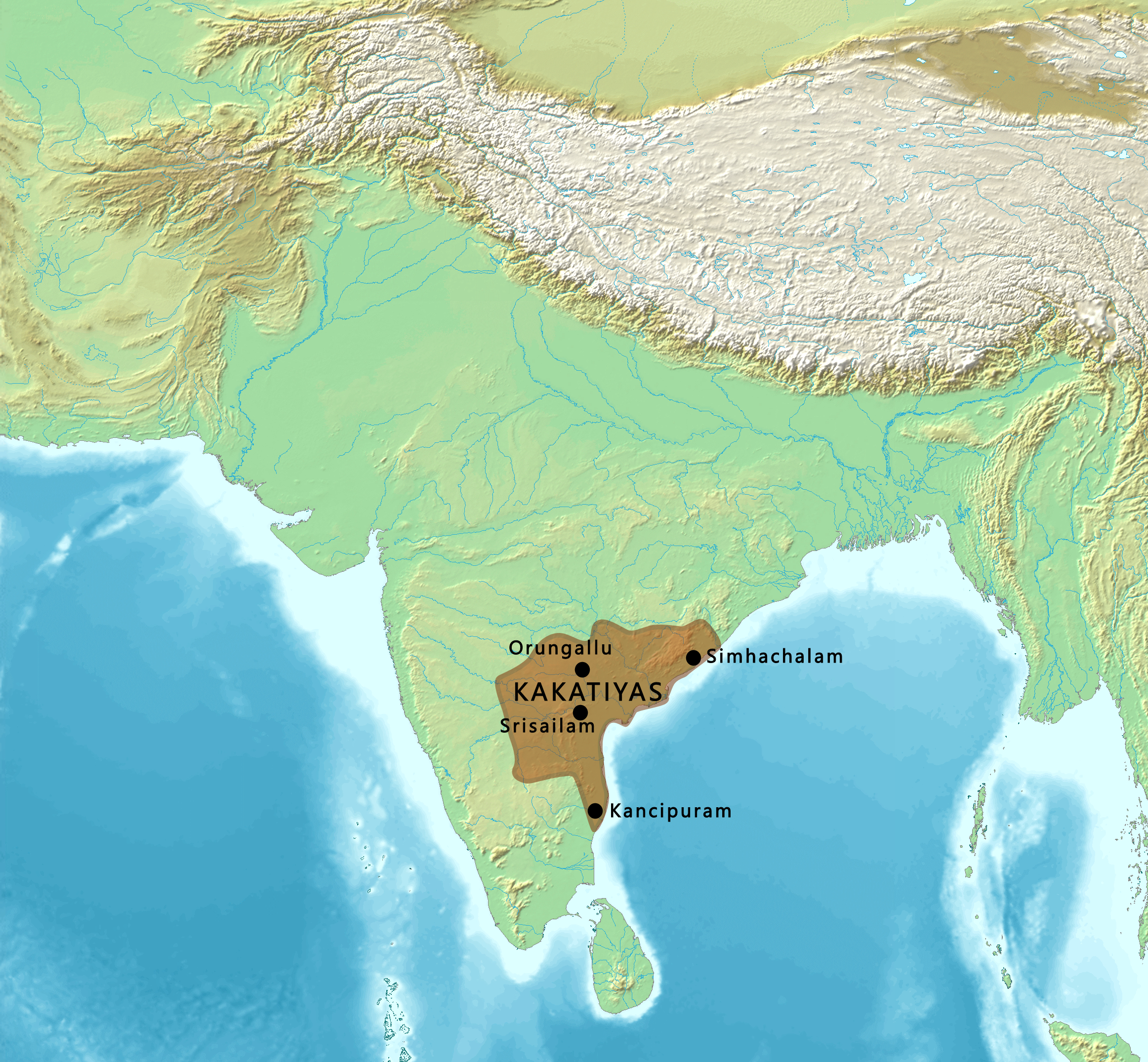 Map of the Kakatiyas