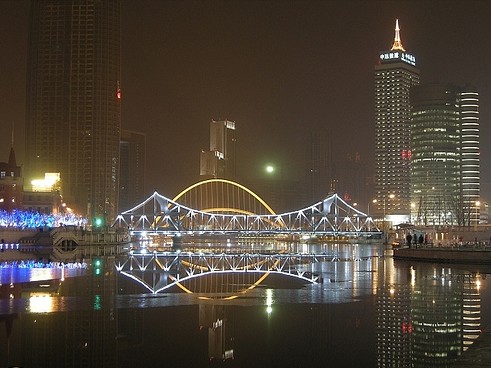 File:天津海河解放桥大沽桥夜景.jpg